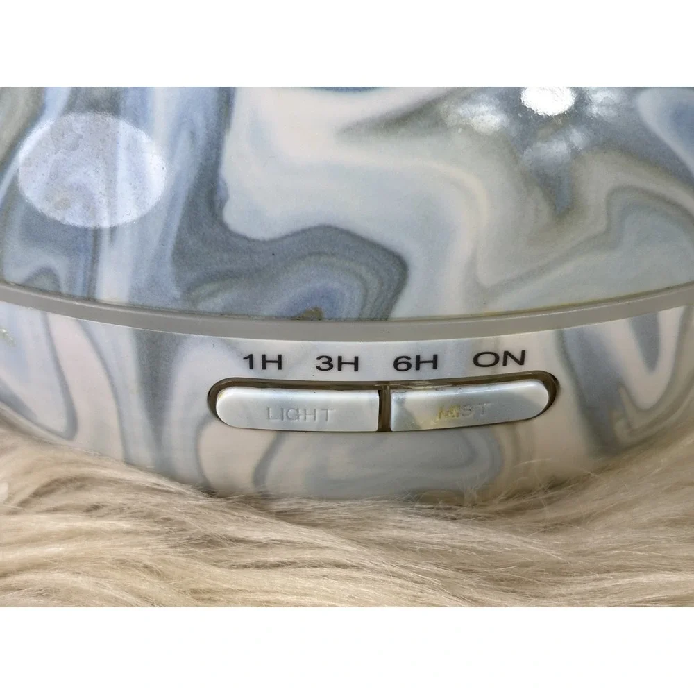 Essential Oil Diffuser Blue White Marble Ultrasonic Cool Mist LED Aromatherapy